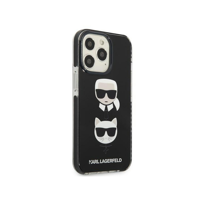 Karl Lagerfeld Karl&Choupette Head dėklas, skirtas iPhone 13 Pro / iPhone 13 - juodas