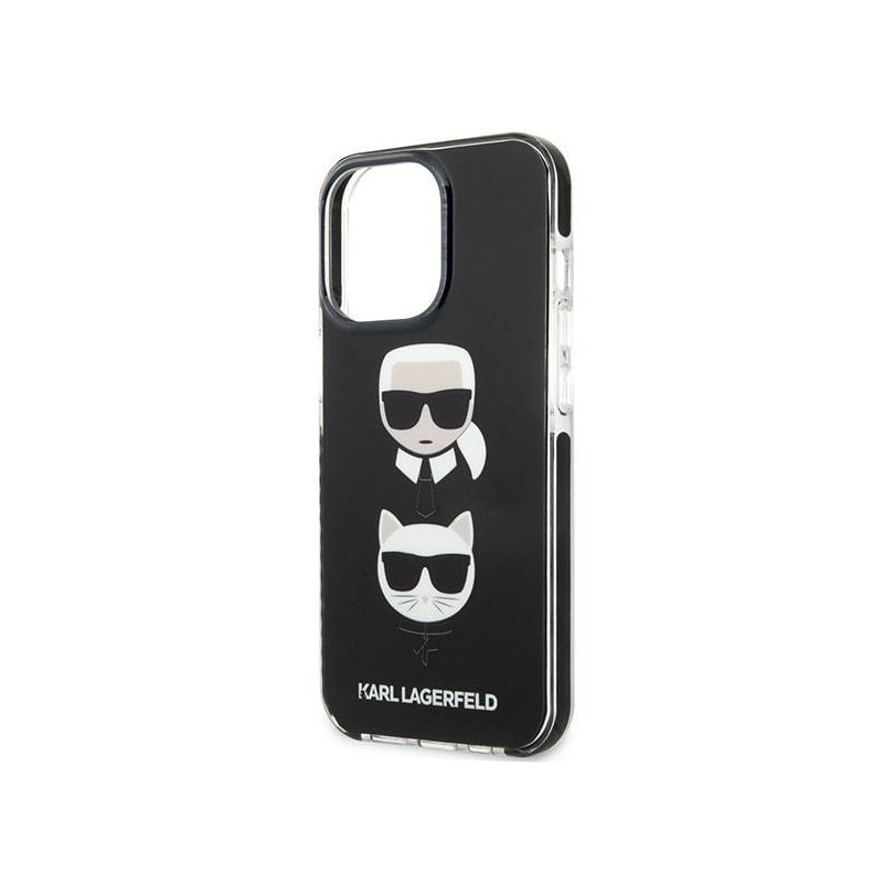 Karl Lagerfeld Karl&Choupette Head dėklas, skirtas iPhone 13 Pro / iPhone 13 - juodas