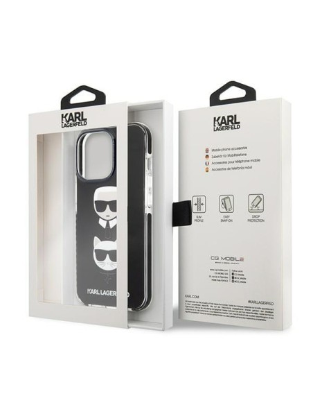 Karl Lagerfeld Karl&Choupette Head dėklas, skirtas iPhone 13 Pro / iPhone 13 - juodas Karl Lagerfeld Karl&Choupette Head dėklas, skirtas iPhone 13 Pro / iPhone 13 - juodas