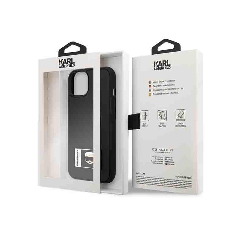 Karl Lagerfeld Ikonik Patch dėklas iPhone 13 - juodas