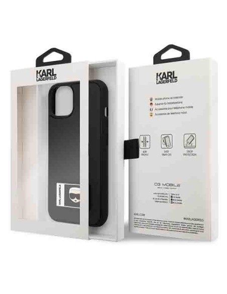 Karl Lagerfeld Ikonik Patch dėklas iPhone 13 - juodas Karl Lagerfeld Ikonik Patch dėklas iPhone 13 - juodas