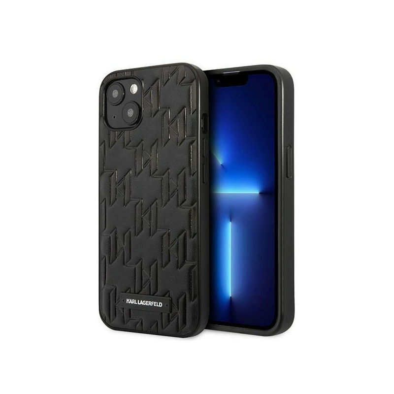 Karl Lagerfeld Monogram Plaque dėklas iPhone 13 - juodas