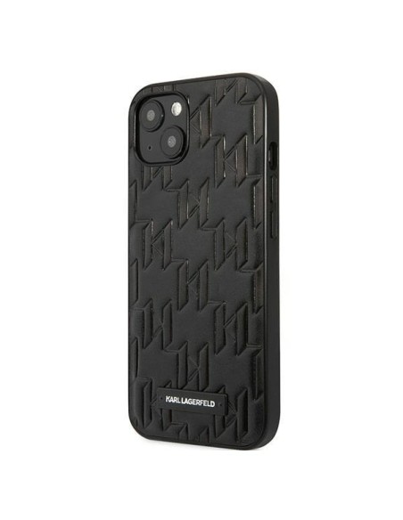 Karl Lagerfeld Monogram Plaque dėklas iPhone 13 - juodas Karl Lagerfeld Monogram Plaque dėklas iPhone 13 - juodas