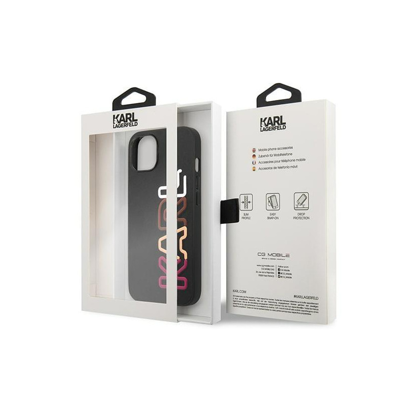 Karl Lagerfeld Multipink Brand dėklas iPhone 13 - juodas