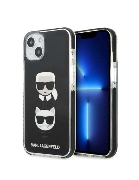 Karl Lagerfeld Karl&Choupette Head dėklas iPhone 13 - juodas