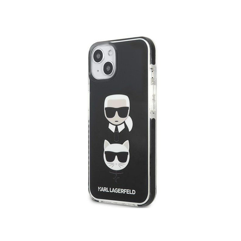 Karl Lagerfeld Karl&Choupette Head dėklas iPhone 13 - juodas