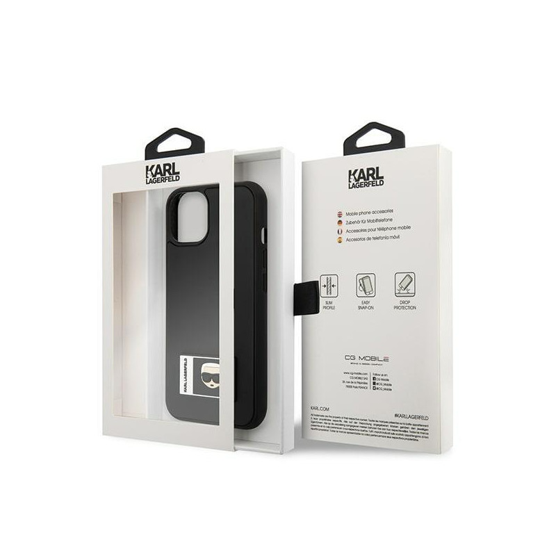 Karl Lagerfeld Ikonik Patch dėklas iPhone 13 mini - juodas