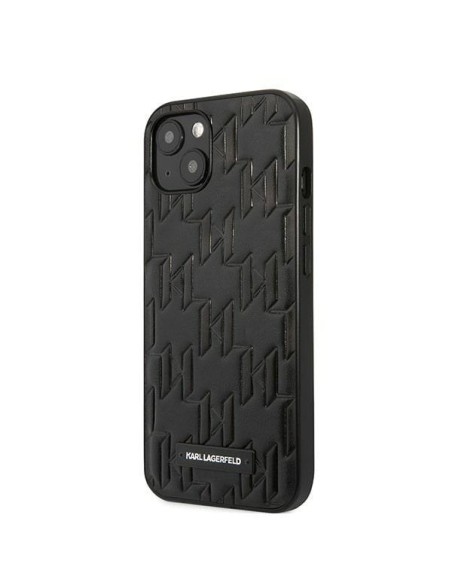Karl Lagerfeld Monogram Plaque dėklas iPhone 13 mini - juodas Karl Lagerfeld Monogram Plaque dėklas iPhone 13 mini - juodas
