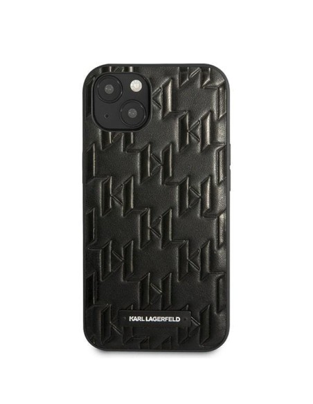 Karl Lagerfeld Monogram Plaque dėklas iPhone 13 mini - juodas Karl Lagerfeld Monogram Plaque dėklas iPhone 13 mini - juodas