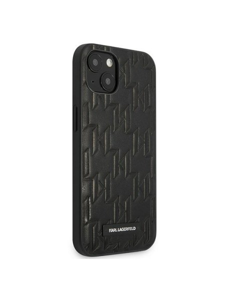Karl Lagerfeld Monogram Plaque dėklas iPhone 13 mini - juodas Karl Lagerfeld Monogram Plaque dėklas iPhone 13 mini - juodas