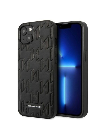 Karl Lagerfeld Monogram Plaque dėklas iPhone 13 mini - juodas Karl Lagerfeld Monogram Plaque dėklas iPhone 13 mini - juodas