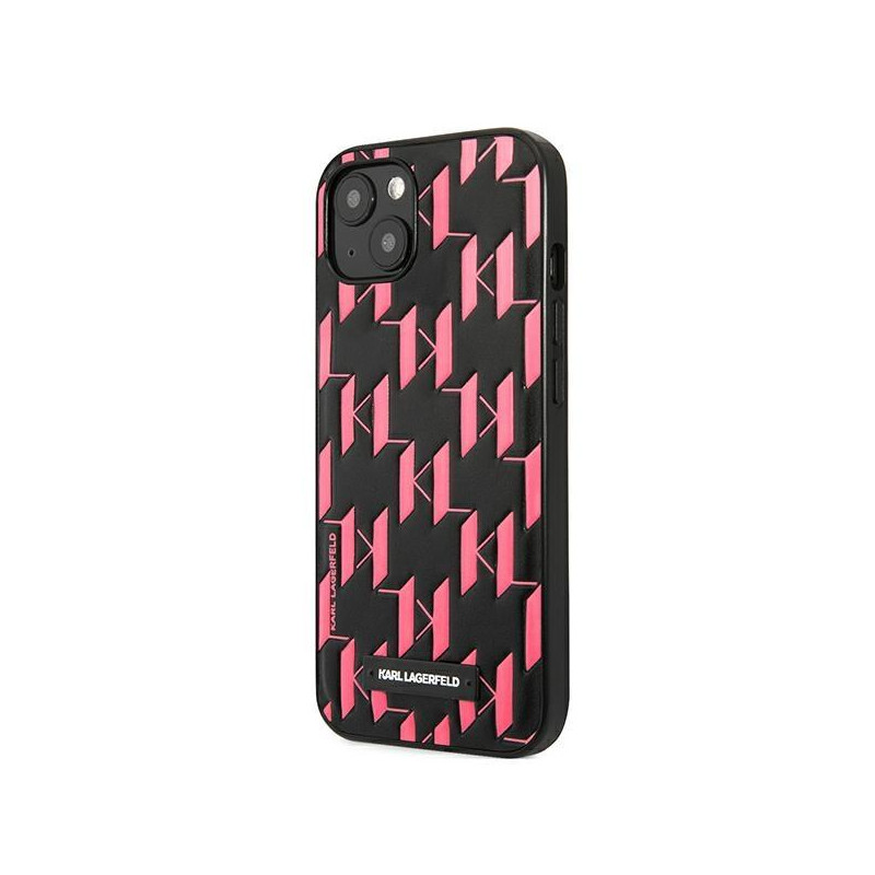 Karl Lagerfeld Monogram Plaque dėklas iPhone 13 mini - rožinis