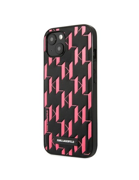 Karl Lagerfeld Monogram Plaque dėklas iPhone 13 mini - rožinis Karl Lagerfeld Monogram Plaque dėklas iPhone 13 mini - rožinis