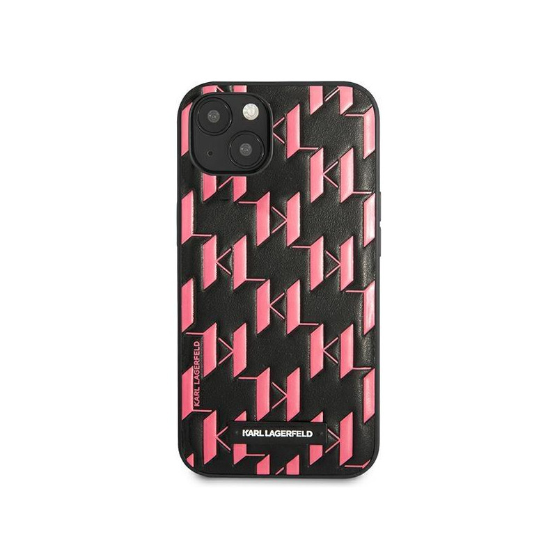 Karl Lagerfeld Monogram Plaque dėklas iPhone 13 mini - rožinis