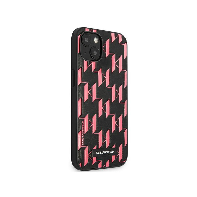 Karl Lagerfeld Monogram Plaque dėklas iPhone 13 mini - rožinis