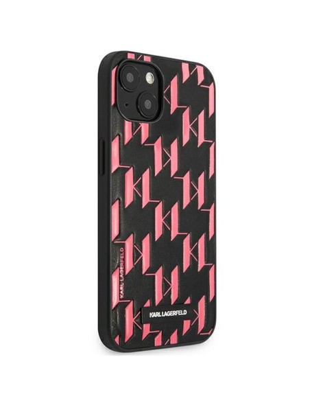 Karl Lagerfeld Monogram Plaque dėklas iPhone 13 mini - rožinis Karl Lagerfeld Monogram Plaque dėklas iPhone 13 mini - rožinis