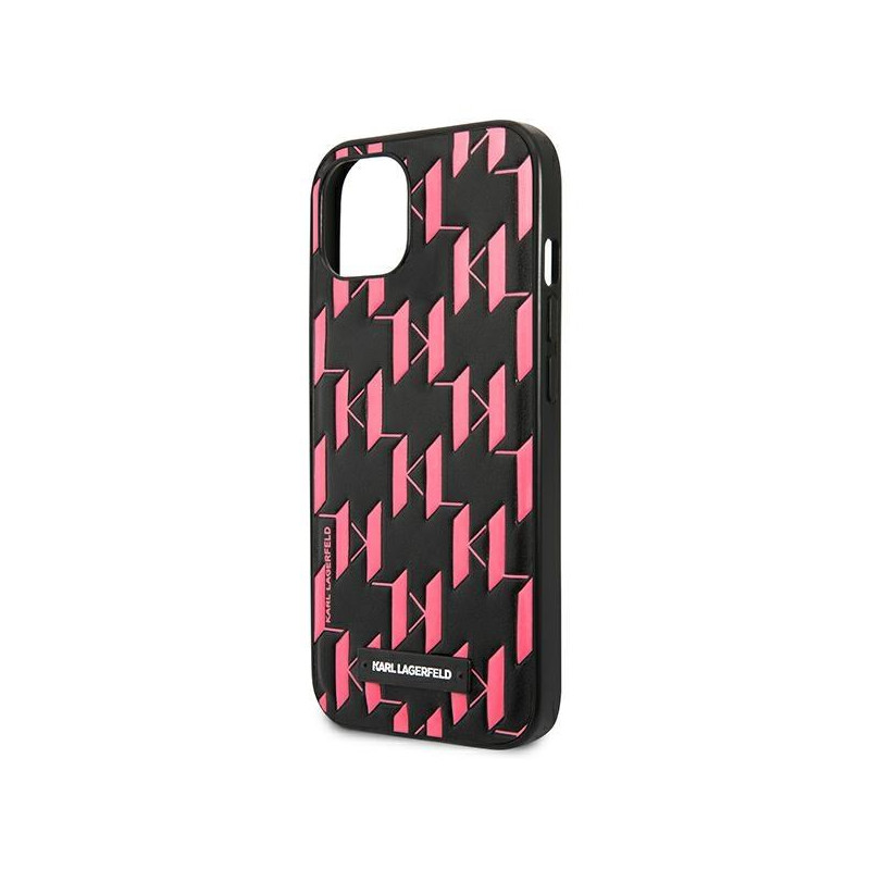 Karl Lagerfeld Monogram Plaque dėklas iPhone 13 mini - rožinis