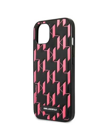 Karl Lagerfeld Monogram Plaque dėklas iPhone 13 mini - rožinis Karl Lagerfeld Monogram Plaque dėklas iPhone 13 mini - rožinis