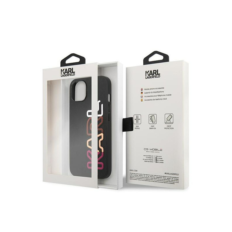 Karl Lagerfeld Multipink Brand dėklas iPhone 13 mini - juodas