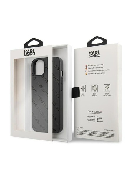 Karl Lagerfeld Perforated Allover dėklas iPhone 13 mini - juodas Karl Lagerfeld Perforated Allover dėklas iPhone 13 mini - juodas