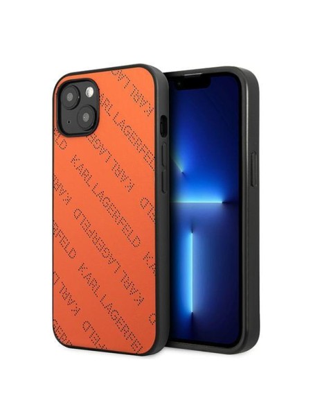 Karl Lagerfeld Perforated Allover dėklas iPhone 13 mini - oranžinis Karl Lagerfeld Perforated Allover dėklas iPhone 13 mini - oranžinis