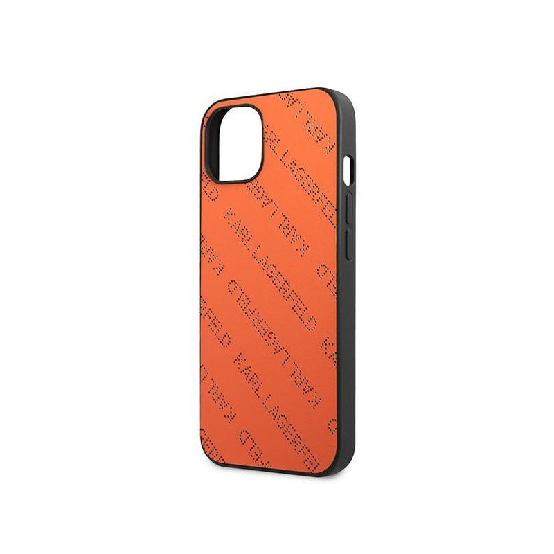 Karl Lagerfeld Perforated Allover dėklas iPhone 13 mini - oranžinis