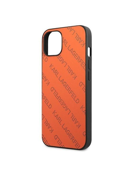 Karl Lagerfeld Perforated Allover dėklas iPhone 13 mini - oranžinis Karl Lagerfeld Perforated Allover dėklas iPhone 13 mini - oranžinis