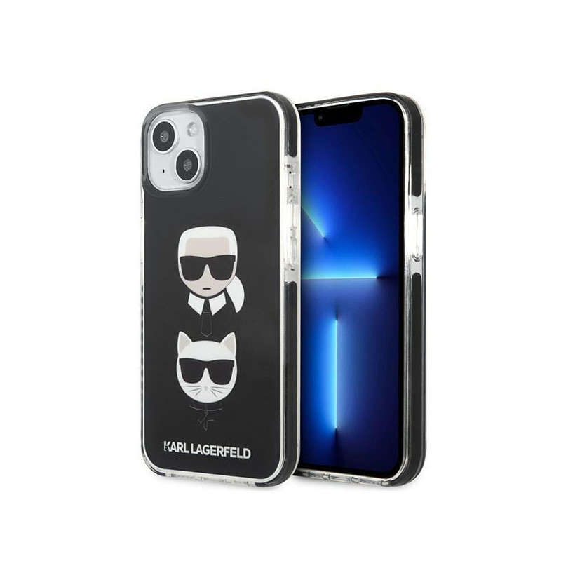 Karl Lagerfeld Karl&Choupette Head dėklas iPhone 13 mini - juodas