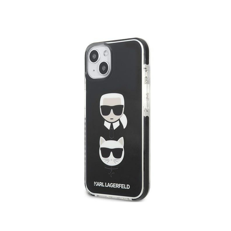 Karl Lagerfeld Karl&Choupette Head dėklas iPhone 13 mini - juodas