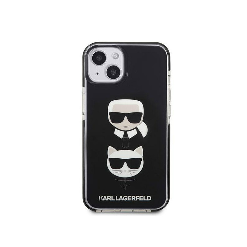 Karl Lagerfeld Karl&Choupette Head dėklas iPhone 13 mini - juodas