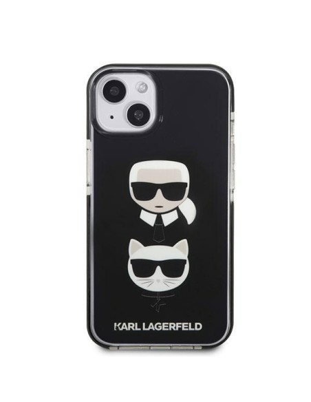 Karl Lagerfeld Karl&Choupette Head dėklas iPhone 13 mini - juodas Karl Lagerfeld Karl&Choupette Head dėklas iPhone 13 mini - juodas