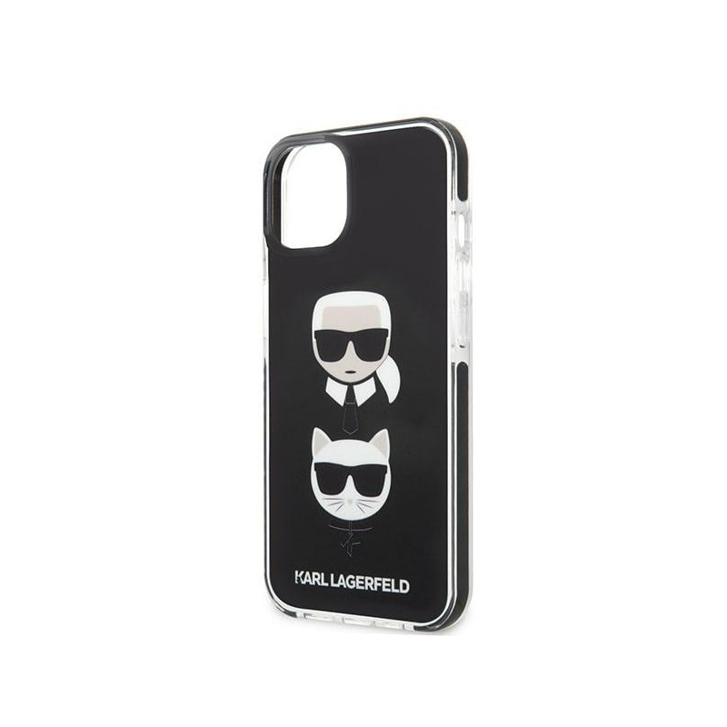 Karl Lagerfeld Karl&Choupette Head dėklas iPhone 13 mini - juodas