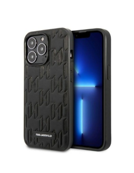 Karl Lagerfeld Monogram Plaque dėklas, skirtas iPhone 13 Pro Max - juodas Karl Lagerfeld Monogram Plaque dėklas, skirtas iPhone 13 Pro Max - juodas