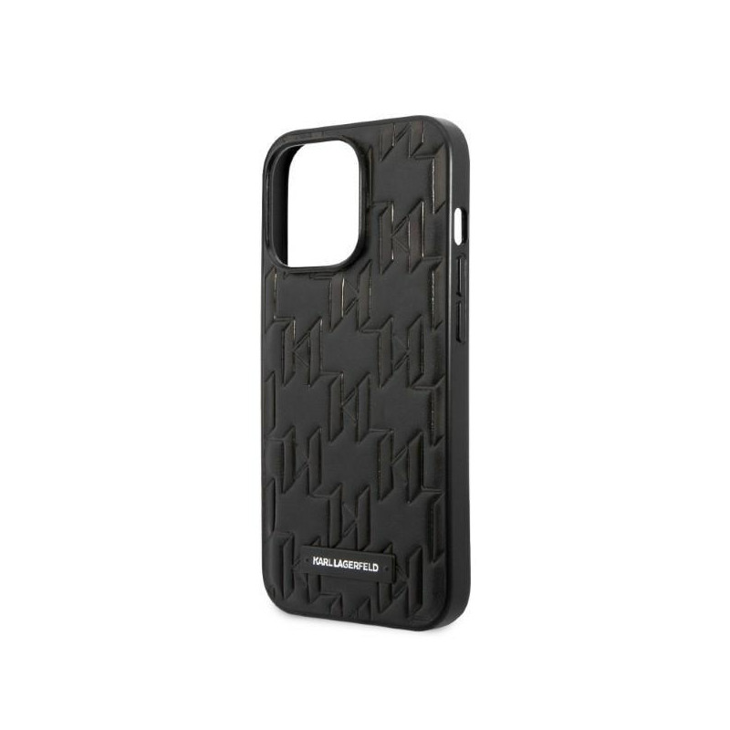 Karl Lagerfeld Monogram Plaque dėklas, skirtas iPhone 13 Pro Max - juodas