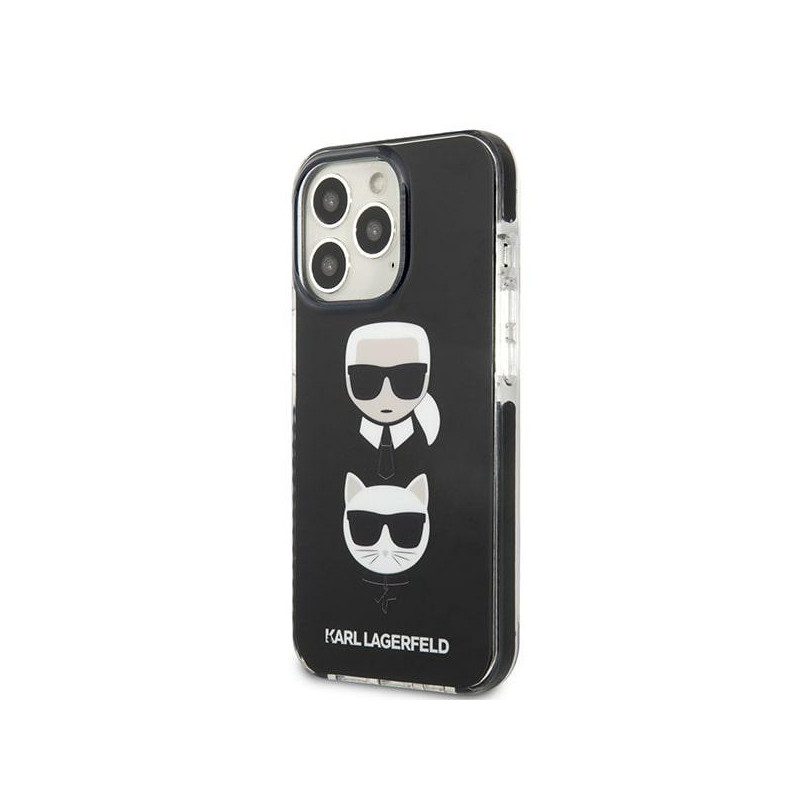 Karl Lagerfeld Karl&Choupette Head dėklas iPhone 13 Pro Max - juodas