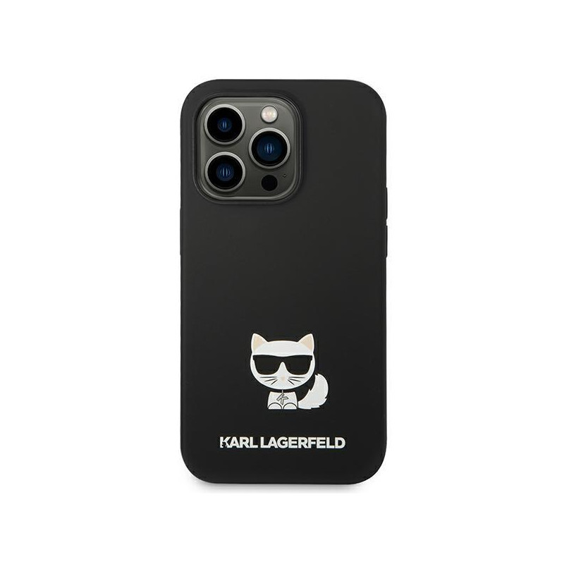Karl Lagerfeld Silicone Choupette Body dėklas iPhone 14 Pro - juodas