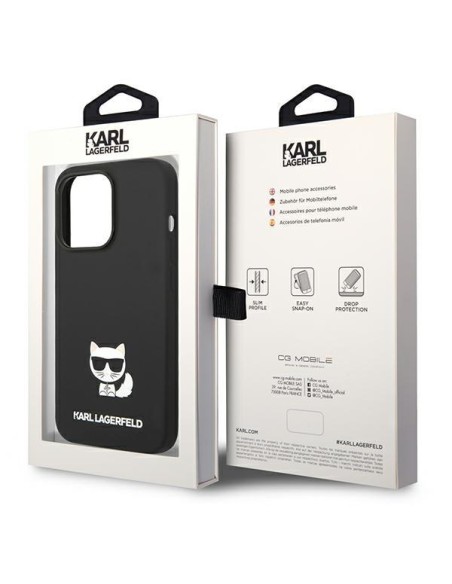 Karl Lagerfeld Silicone Choupette Body dėklas iPhone 14 Pro - juodas Karl Lagerfeld Silicone Choupette Body dėklas iPhone 14 Pro - juodas