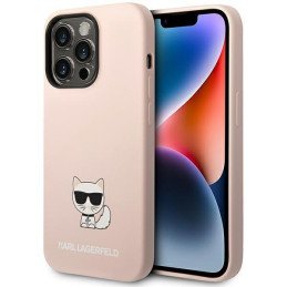 Karl Lagerfeld Silicone Choupette Body dėklas iPhone 14 Pro - šviesiai rožinis