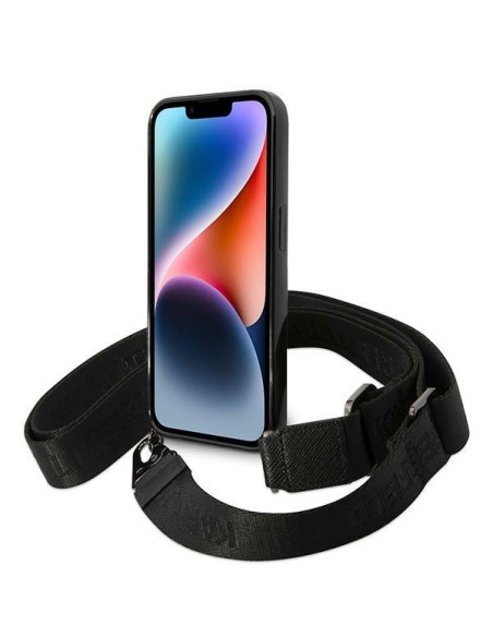 Karl Lagerfeld Color Stripes Strap dėklas iPhone 14 Pro - rožinis Karl Lagerfeld Color Stripes Strap dėklas iPhone 14 Pro - rožinis