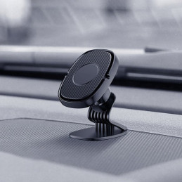 Lipnus magnetinis automobilinio telefono laikiklis prie prietaisų skydelio juodos spalvos