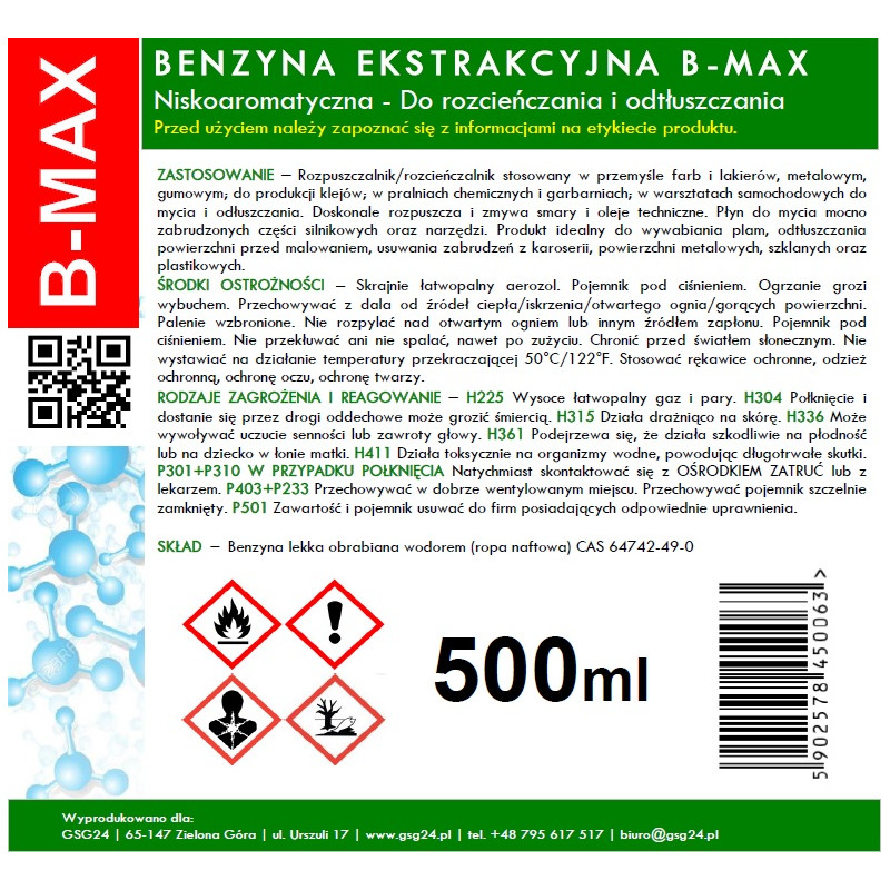 Ekstrahavimo benzinas aerozolyje B-MAX Spray 500ML
