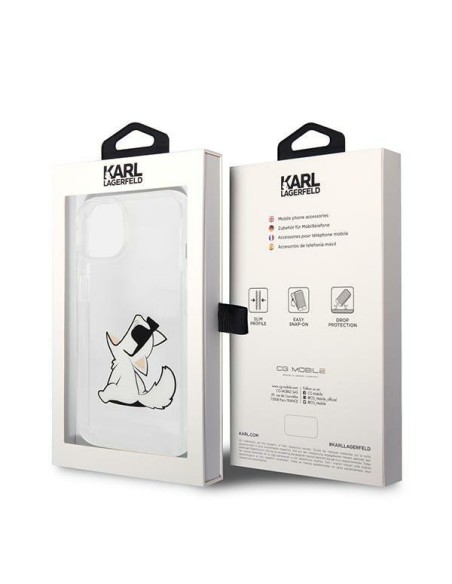 Karl Lagerfeld Choupette Fun dėklas iPhone 14 Plus - skaidrus Karl Lagerfeld Choupette Fun dėklas iPhone 14 Plus - skaidrus