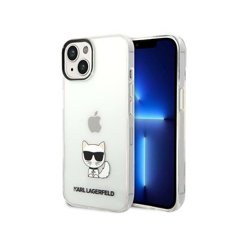 Karl Lagerfeld Choupette Body dėklas iPhone 14 Plus - skaidrus