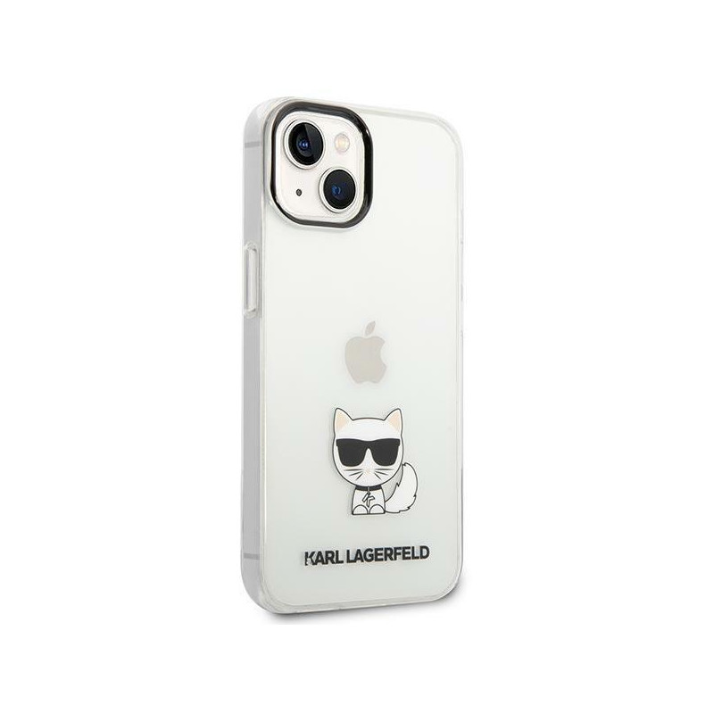 Karl Lagerfeld Choupette Body dėklas iPhone 14 Plus - skaidrus