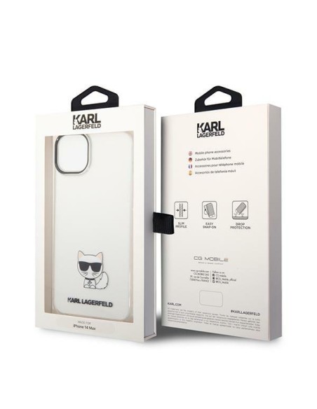 Karl Lagerfeld Choupette Body dėklas iPhone 14 Plus - skaidrus Karl Lagerfeld Choupette Body dėklas iPhone 14 Plus - skaidrus