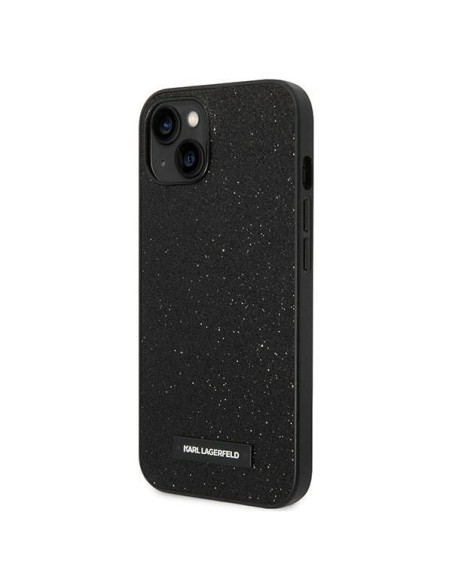 Karl Lagerfeld Glitter Plaque Logo dėklas iPhone 14 Plus - juodas Karl Lagerfeld Glitter Plaque Logo dėklas iPhone 14 Plus - juodas