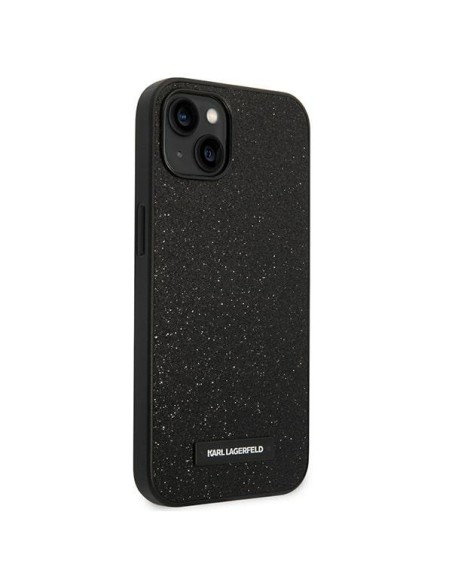 Karl Lagerfeld Glitter Plaque Logo dėklas iPhone 14 Plus - juodas Karl Lagerfeld Glitter Plaque Logo dėklas iPhone 14 Plus - juodas
