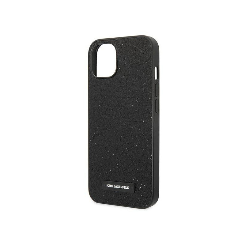 Karl Lagerfeld Glitter Plaque Logo dėklas iPhone 14 Plus - juodas