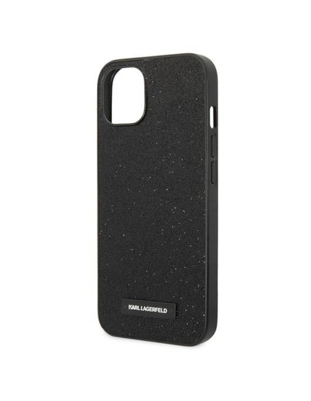 Karl Lagerfeld Glitter Plaque Logo dėklas iPhone 14 Plus - juodas Karl Lagerfeld Glitter Plaque Logo dėklas iPhone 14 Plus - juodas