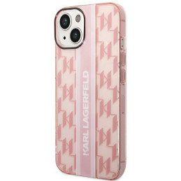 Karl Lagerfeld Mono Vertical Stripe dėklas iPhone 14 Plus - rožinis